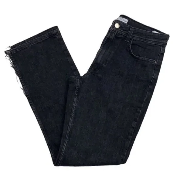 Zara Ankle Mid-rise Black Flare Jeans (Size 8) - Picture 6 of 10